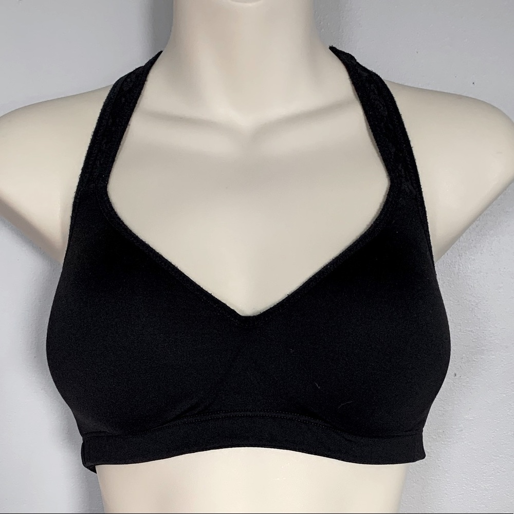 PINK Victoria’s Secret black padded sports bra 34B